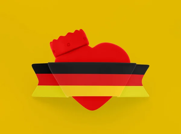 Almanya Bayrak Kalbi Sancağıname — Stok fotoğraf