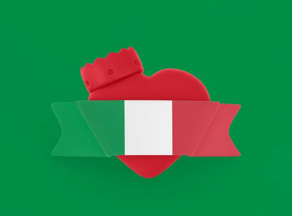 Italy Flag Heart Banner — Stock Photo, Image