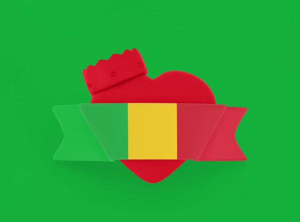 Mali Zászló Szív Zászló — Stock Fotó