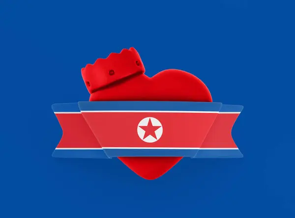 Bannière Coeur Corée Nord — Photo
