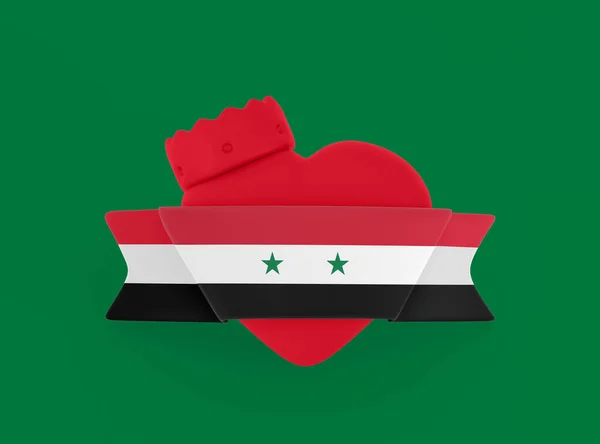Szíria Zászló Szív Zászló — Stock Fotó