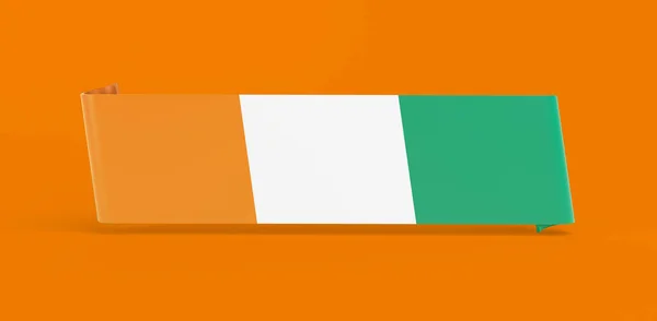 Cote Ivoire Flag Banner — Stock Photo, Image