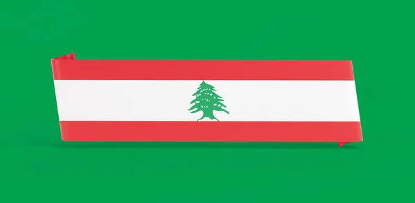 Banner Mit Libanesischer Flagge — Stockfoto