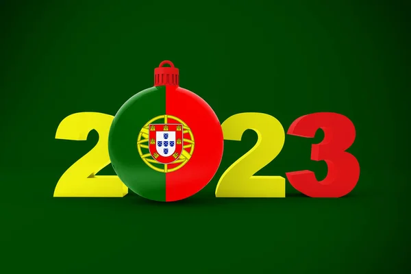 2023 Jaar Met Portugal Ornament — Stockfoto