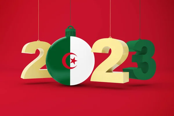 2023 Рік Прапором Алжиру — стокове фото