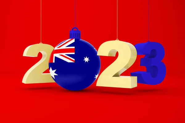 2023 Med Australien Flagga — Stockfoto
