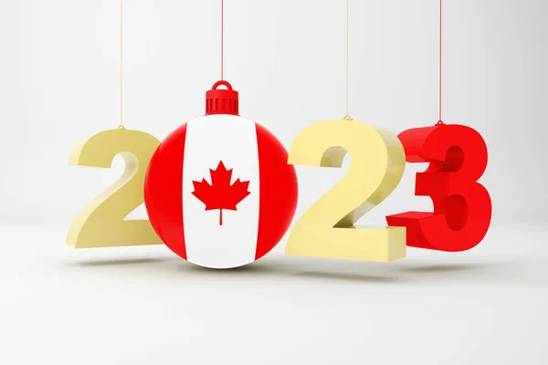 2023 Jahr Mit Kanada Flagge — Stockfoto