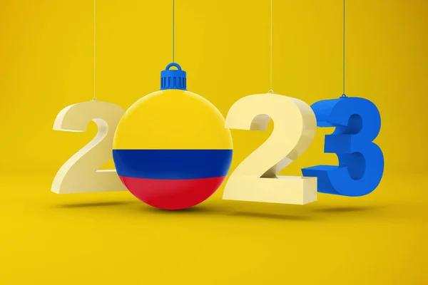 2023 Año Con Bandera Colombia — Foto de Stock
