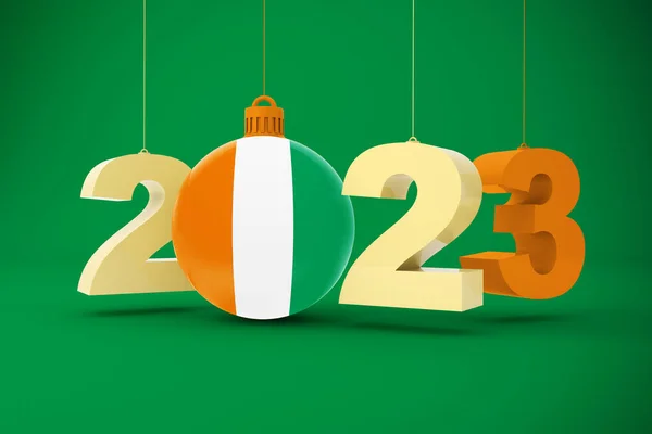 2023 Jahr Mit Der Flagge Der Elfenbeinküste — Stockfoto
