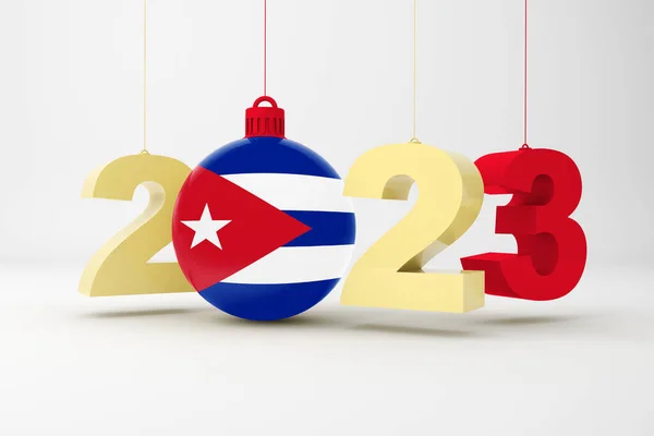 2023 Med Kuba Flagga — Stockfoto