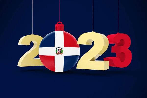 ドミニカ共和国国旗が掲揚された2023年 — ストック写真