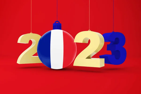 2023 Med Frankrike Flagga — Stockfoto