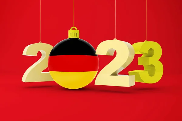 Almanya Bayrağıyla 2023 Yılı — Stok fotoğraf