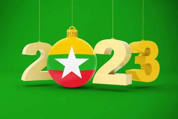 ミャンマー国旗掲揚2023年 — ストック写真
