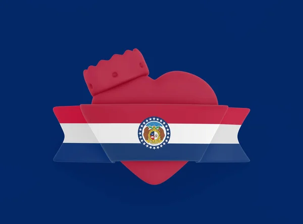 Flaga Missouri Flaga Flaga Serca — Zdjęcie stockowe