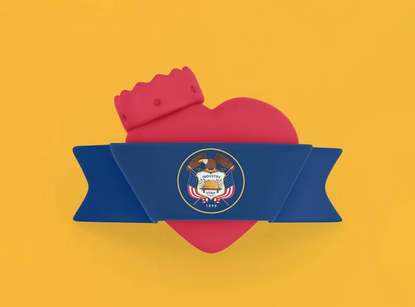 Bannière Coeur Drapeau Utah — Photo
