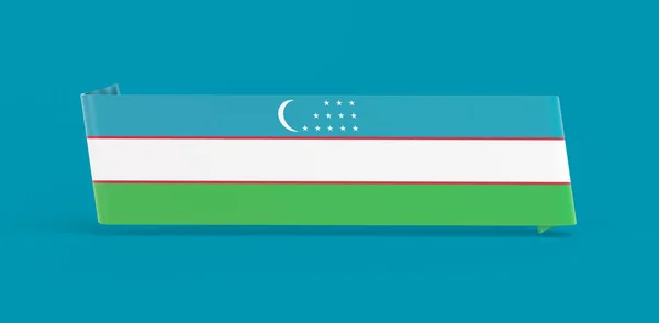 Uzbekistans Flaggstång Banderoll — Stockfoto