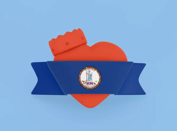 Prapor Srdce Virginia Flag — Stock fotografie