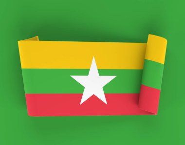 Myanmar Bayrak Kurdelesi Bayrağı