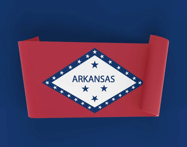Arkansas Flag Ribbon Banner Zászlós — Stock Fotó