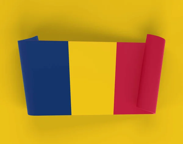 Flaga Czadu Baner Wstążki — Zdjęcie stockowe