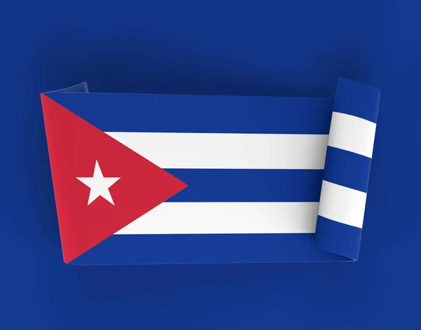 Flaga Kuby Baner Wstążki — Zdjęcie stockowe