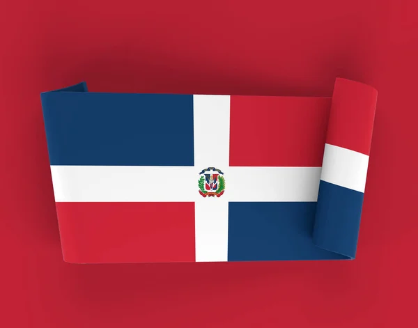 Banner Cinta Bandera República Dominicana — Foto de Stock