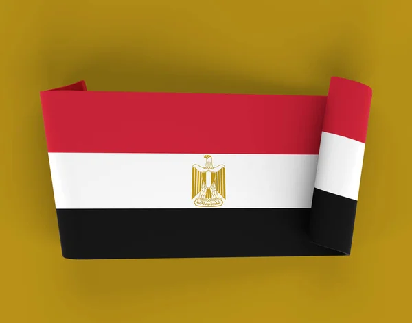 Egyptische Vlag Lint Banner — Stockfoto