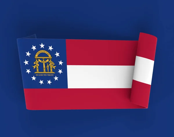 Flaga Gruzji Baner Wstążki — Zdjęcie stockowe