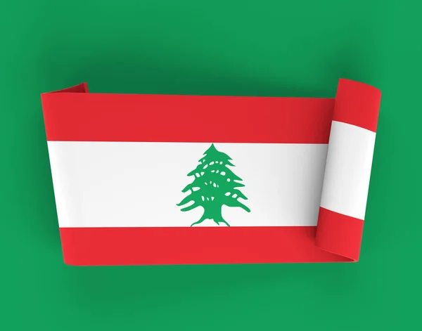Banner Mit Libanesischer Flagge — Stockfoto