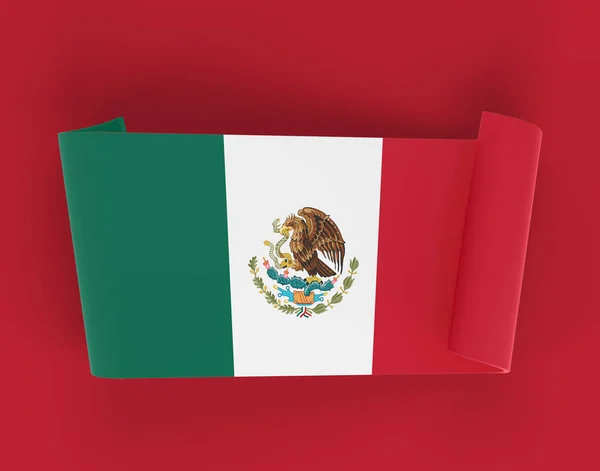Mexikói Lobogó Szalagszalag Banner — Stock Fotó