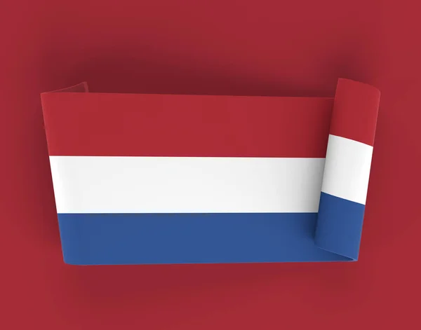 オランダ国旗リボンバナー — ストック写真