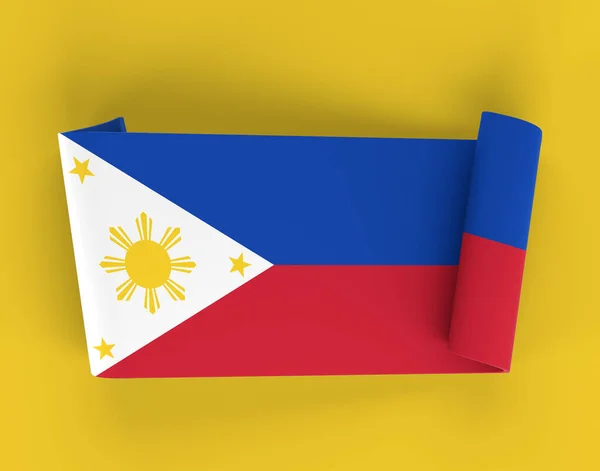 菲律宾国旗条带横幅 — 图库照片