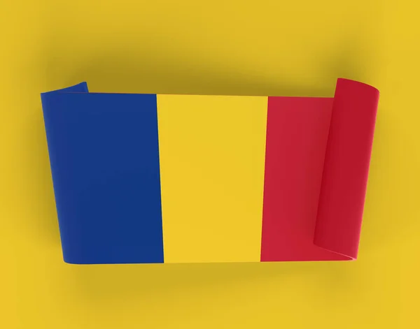 Romanya Bayrak Kurdelesi Bayrağı — Stok fotoğraf