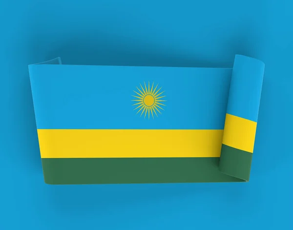 stock image Rwanda Flag Ribbon Banner