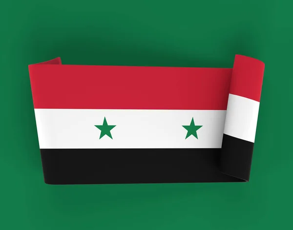 Syria Flag Ribbon Banner — Stock Photo, Image