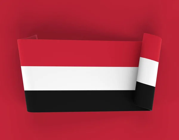 Yemen Flag Ribbon Banner — 스톡 사진