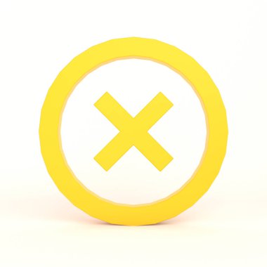 Beyaz Arkaplan ile Çapraz Simge Ön Tarafını İptal Et