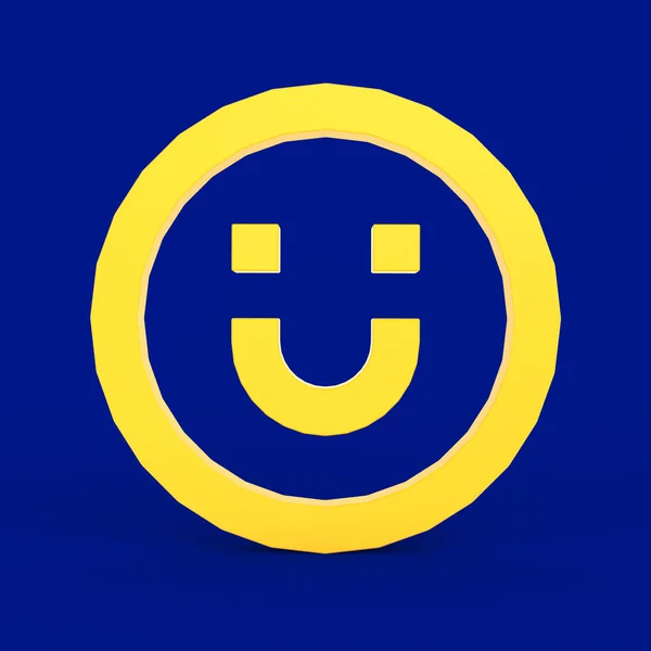 Sorriso Emoji Fronte Lato — Foto Stock