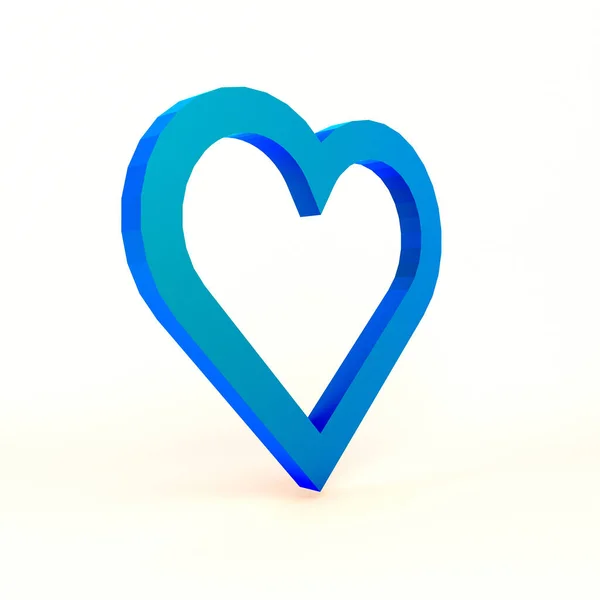 Heart Icon Left Side White Background — Stock Photo, Image