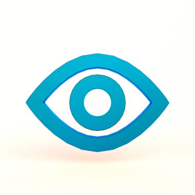 Beyaz Arkaplanda Öndeki Göz Simgesi