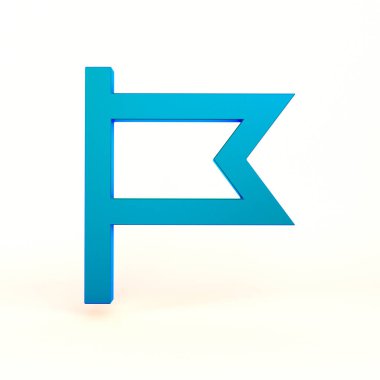 Beyaz Arkaplanda Bayrak Simgesi Önyüzü