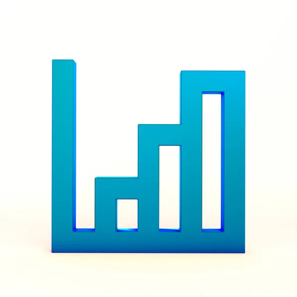 Chart Statistics Front Side White Background — Stock Photo, Image