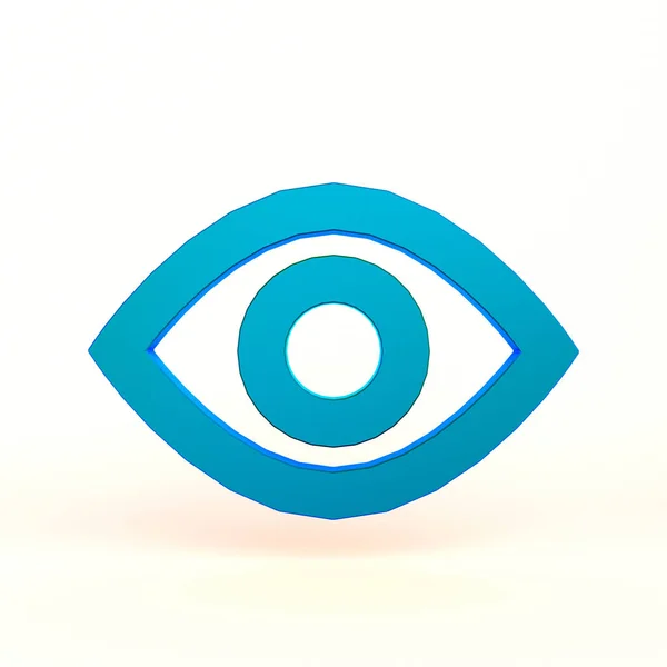 Eye Icon Voorzijde Witte Achtergrond — Stockfoto