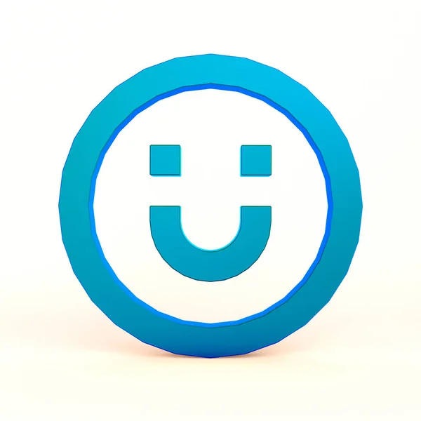 Sonrisa Emoji Lado Delantero Fondo Blanco —  Fotos de Stock