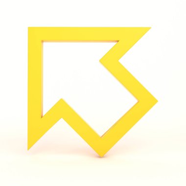 Beyaz Arkaplan ile İmleç Simgesi Sol Tarafı