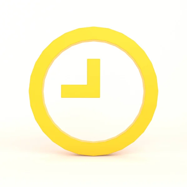 Uhr Symbol Vorderseite Mit Weißem Hintergrund — Stockfoto