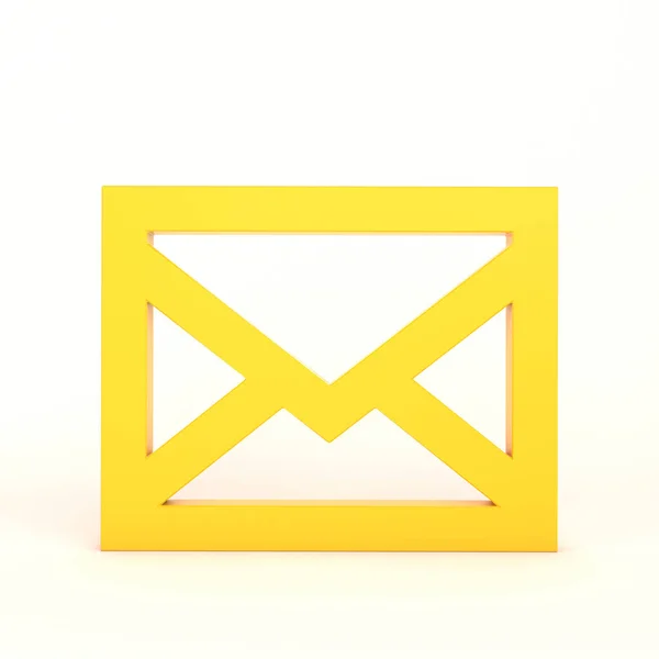Mail Icon Front Side White Background — Stock Photo, Image