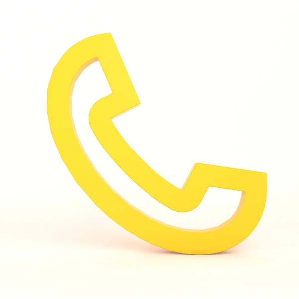 Telefon Ikona Przodu Białym Tle — Zdjęcie stockowe