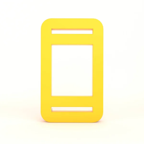 Smartphone Ikona Přední Straně Bílým Pozadím — Stock fotografie